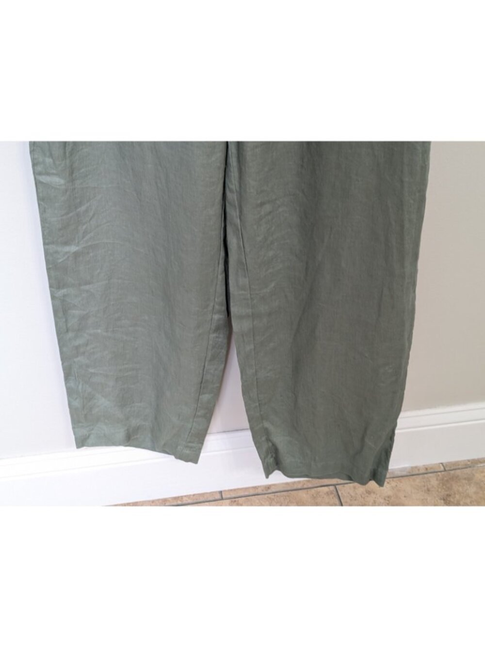 Quince 100% European Linen Pants Womens Large Green Sustainable Eco Capsule - Picture 3 of 8